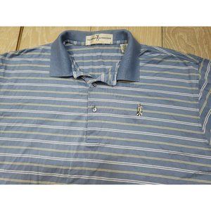 Fairway & Greene M Mercerized Cotton Blue Golf Polo Members Logo Man Headdress